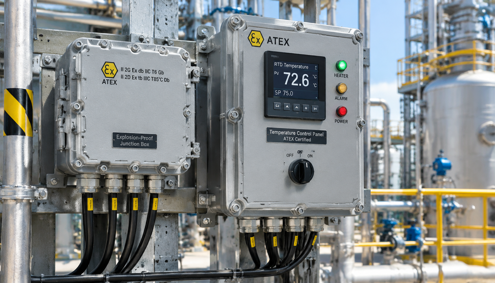 Explosion-proof digital heat tracing control system with RTD monitoring and DCS connectivity